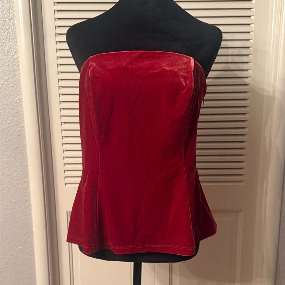 Sofia by Sofia Vergara Red Velvet Top